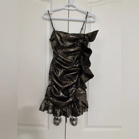 ZaraMetallic Ruffled Dress - Picture 2 of 3